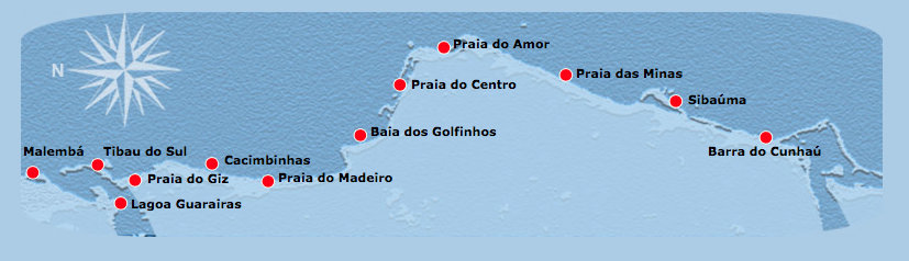 Mapa das Praias de Pipa RN
