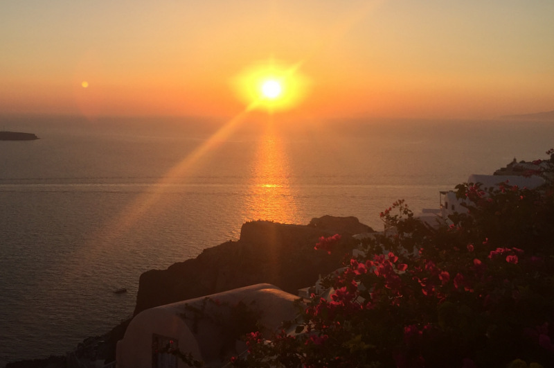 Por do sol em Oia Santorini