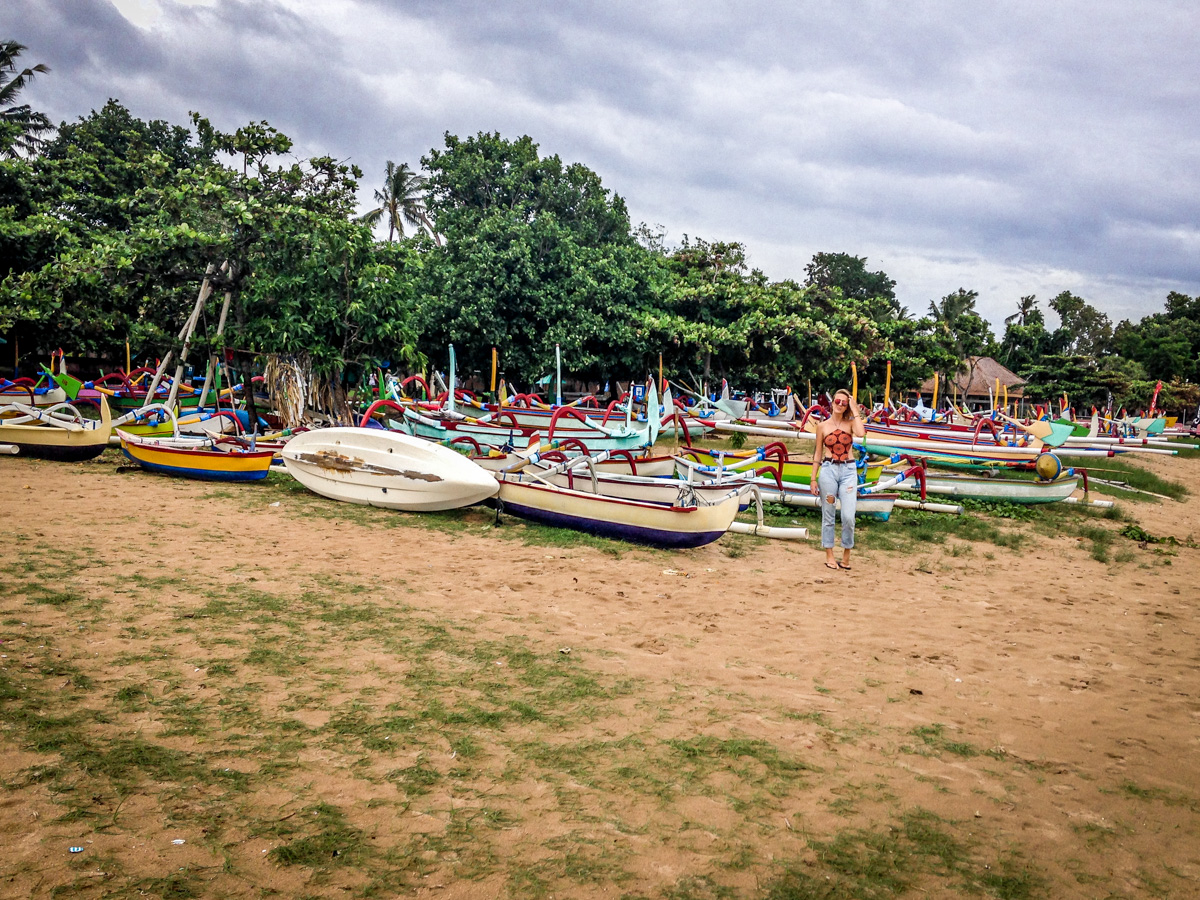 Barcos na Praia de Sanur, Bali