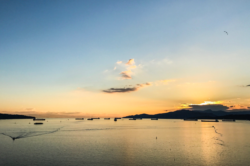 por do sol em English Bay, Vancouver