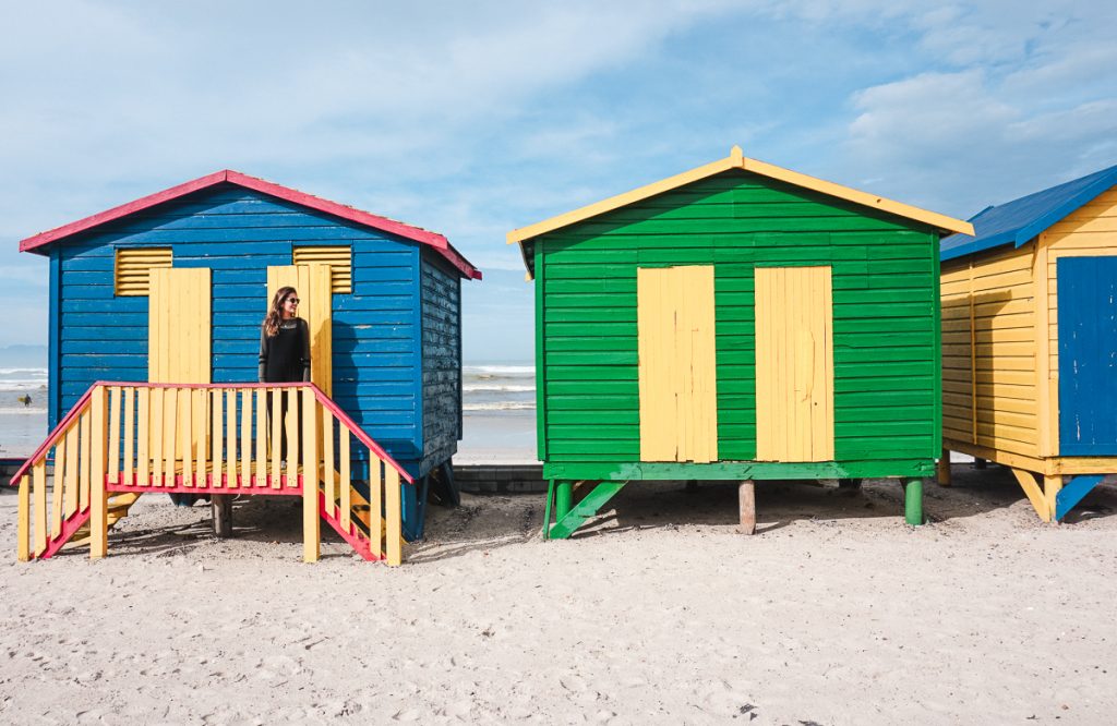 Casas coloridas de Muizenberg Beach em Cape Town