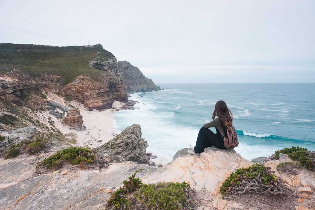 Vista do mar e das montanhas do Cabo da Boa esperança em Cape Town