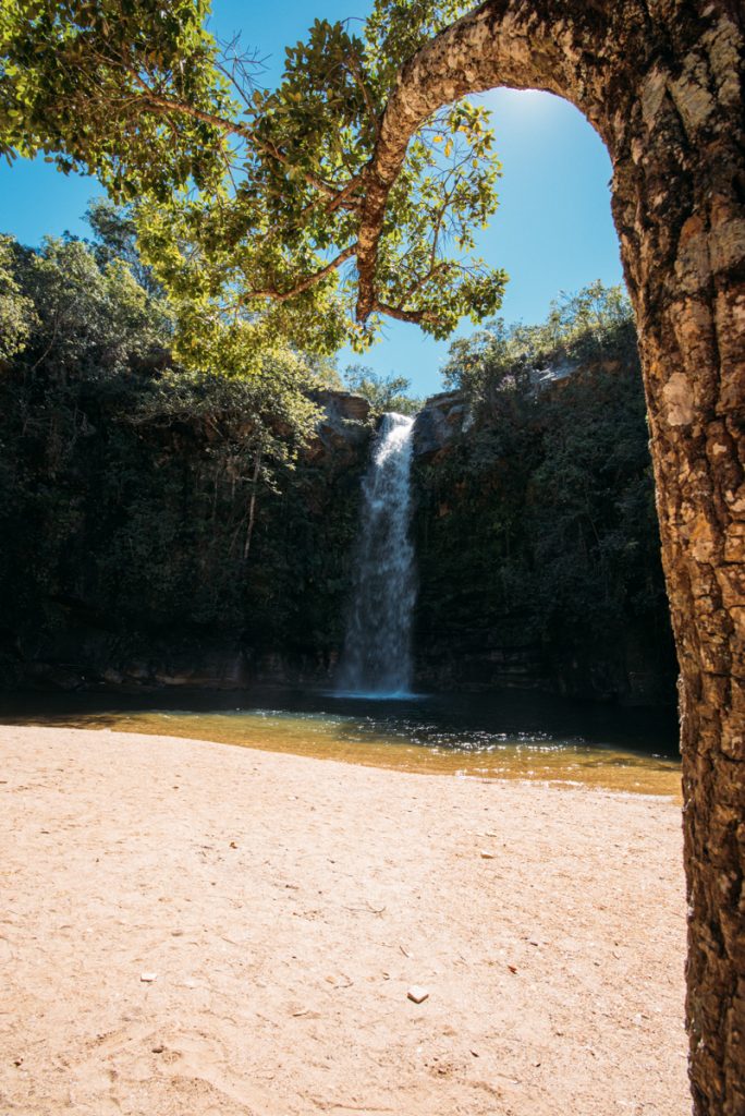 Queda d'água da Cachoeira do Abade em Pirenópolis