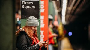Foto na estação do metro de Times Squares