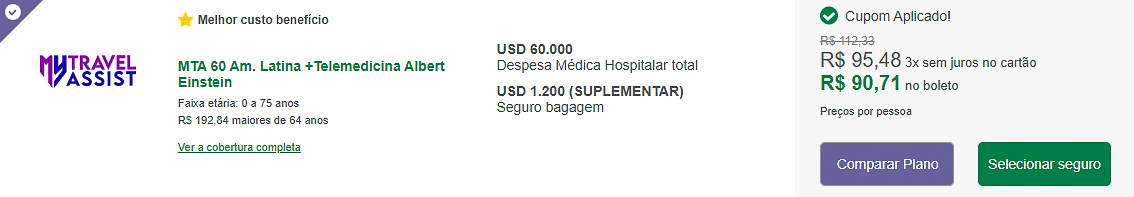 seguro viagem argentina preços