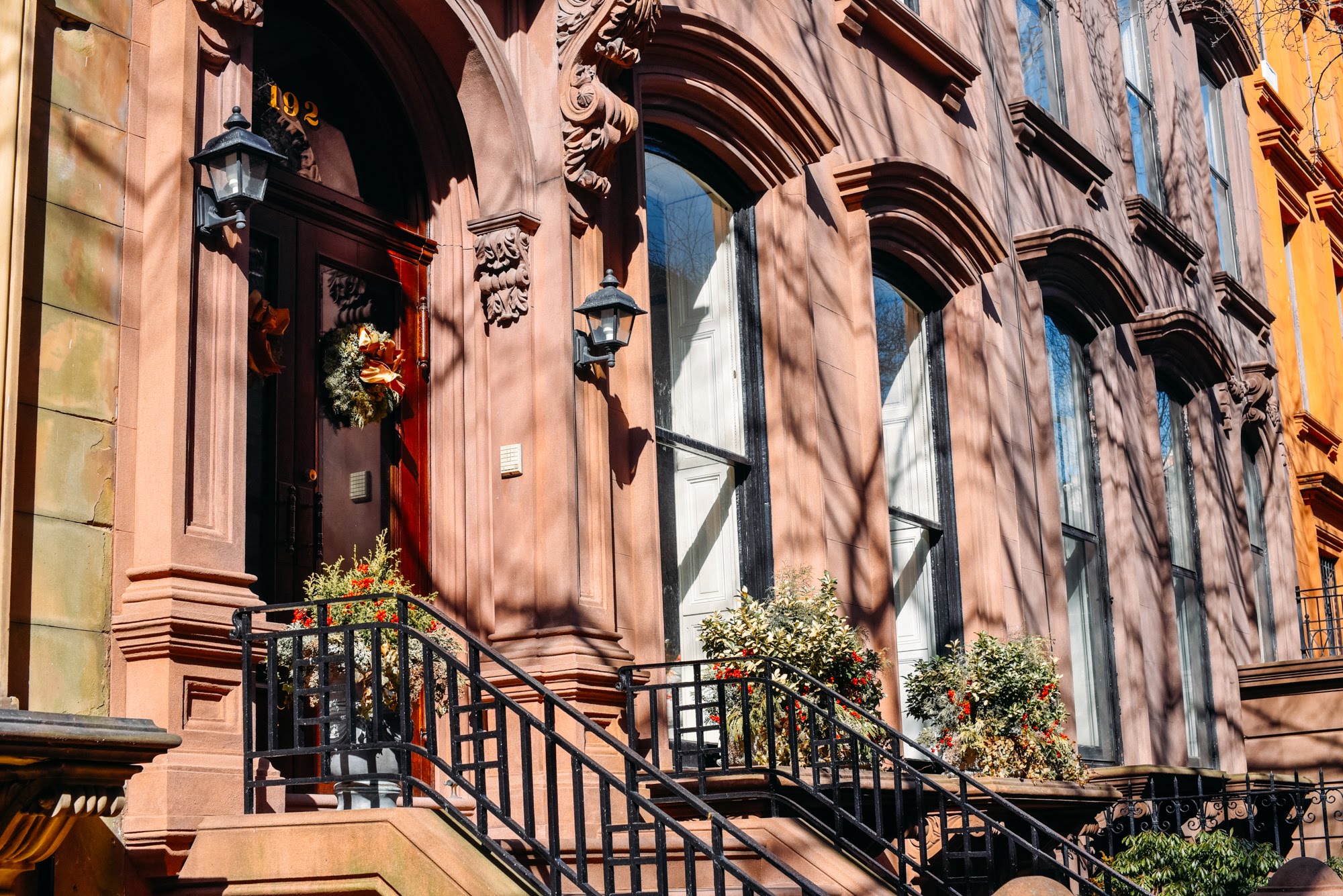 Fachada das casas no Brooklyn