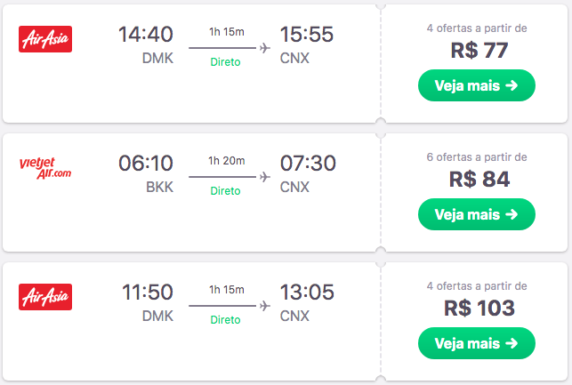 vôo interno na Tailândia com preços