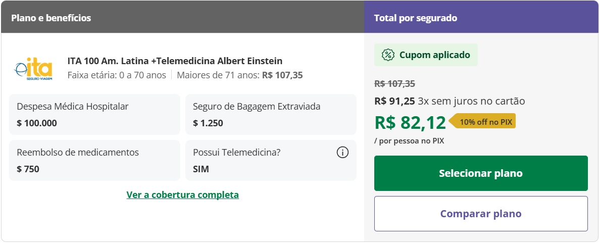 seguro viagem america do sul esportes