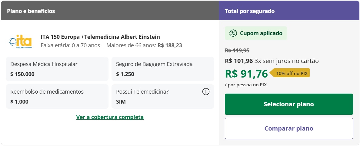 seguro viagem europa 2026