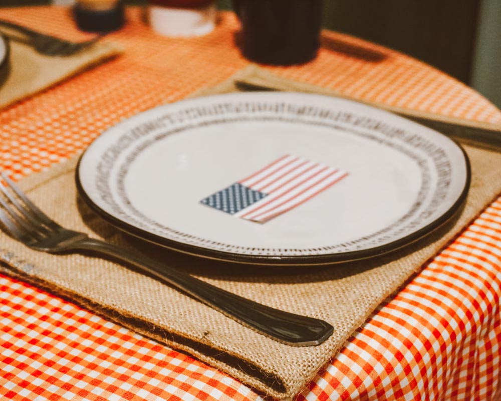 jantar americano decoração