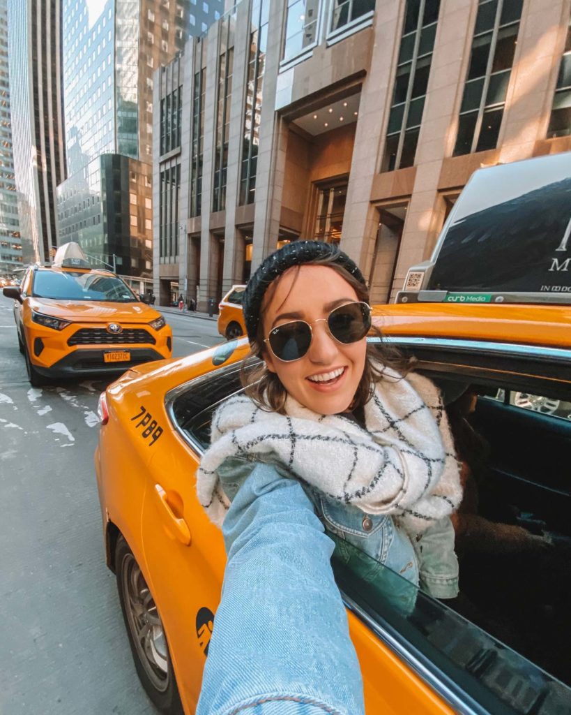 fotos com taxi em nova york
