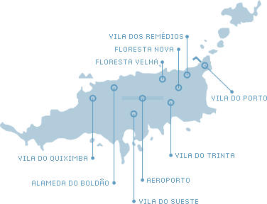 mapa dos bairros de fernando de noronha