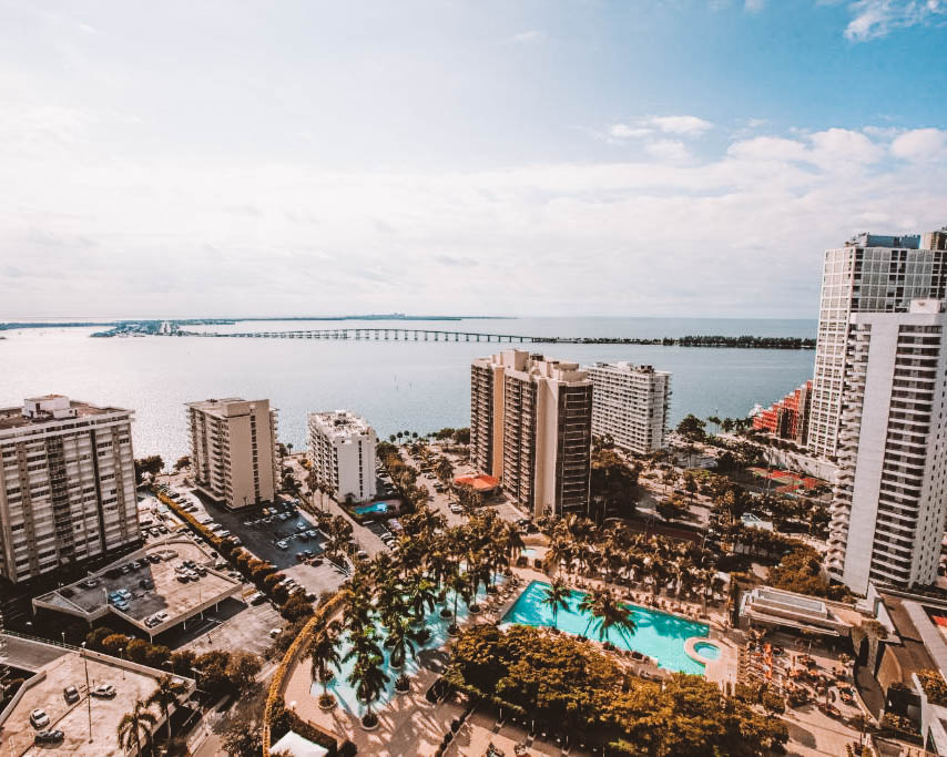 vista aérea do Fortune House Hotel Suites em Brickell Miami