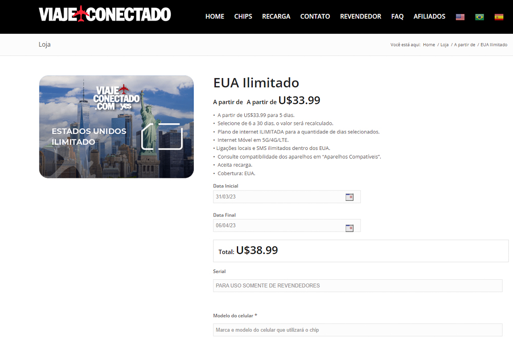 Chip de Estados Unidos qual é o melhor? como comprar?