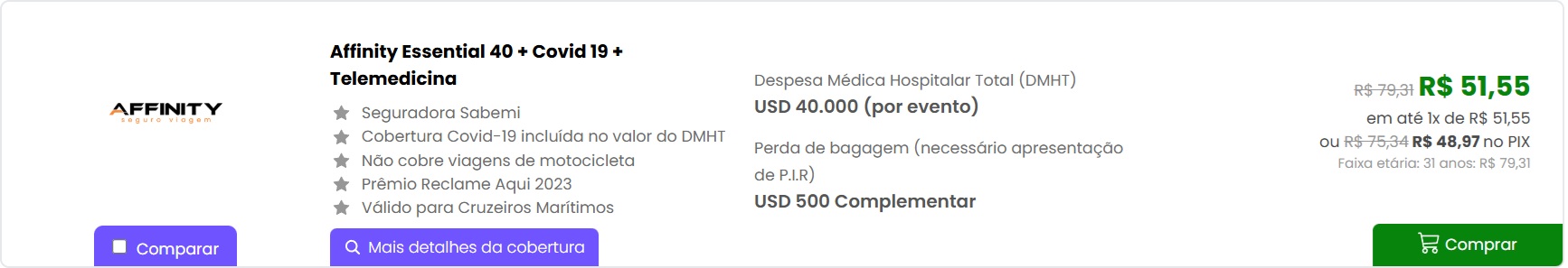 seguro viagem colombia affinity