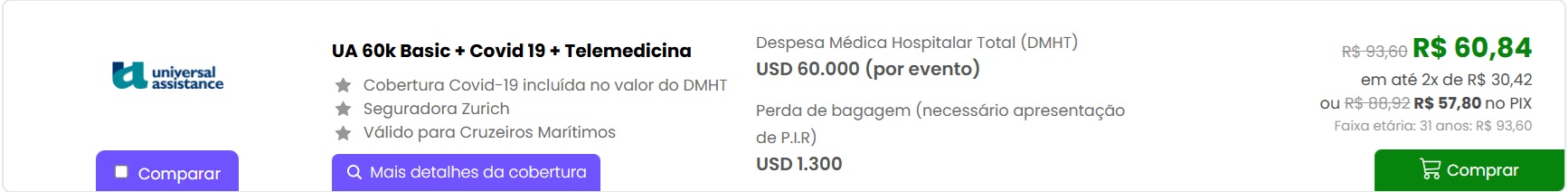 seguro viagem colombia universal assistance