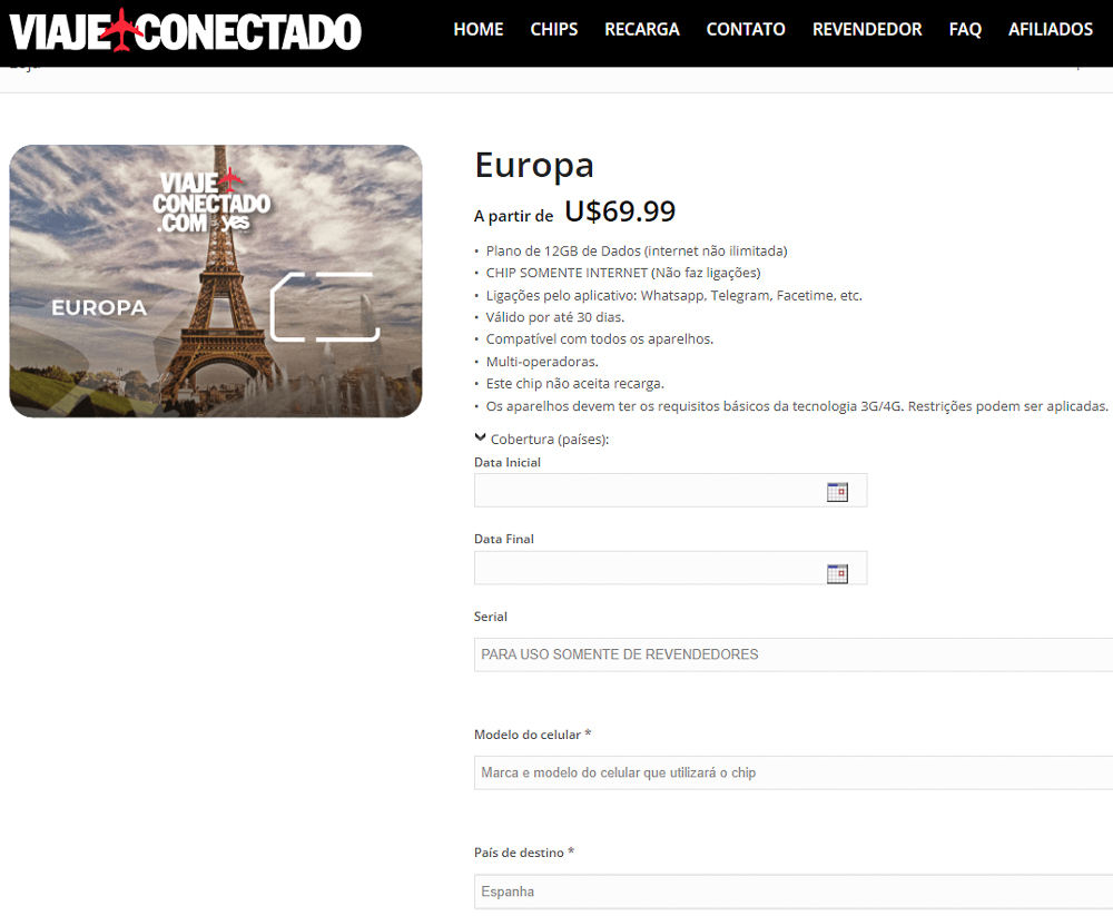 chip de internet espanha com desconto