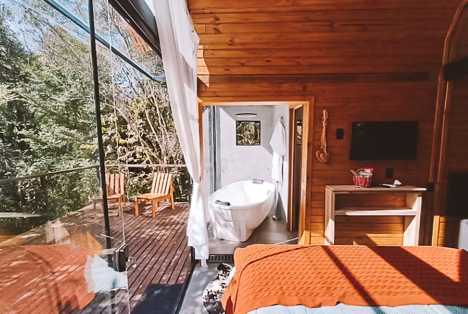 cabana com banheira na serra gaucha