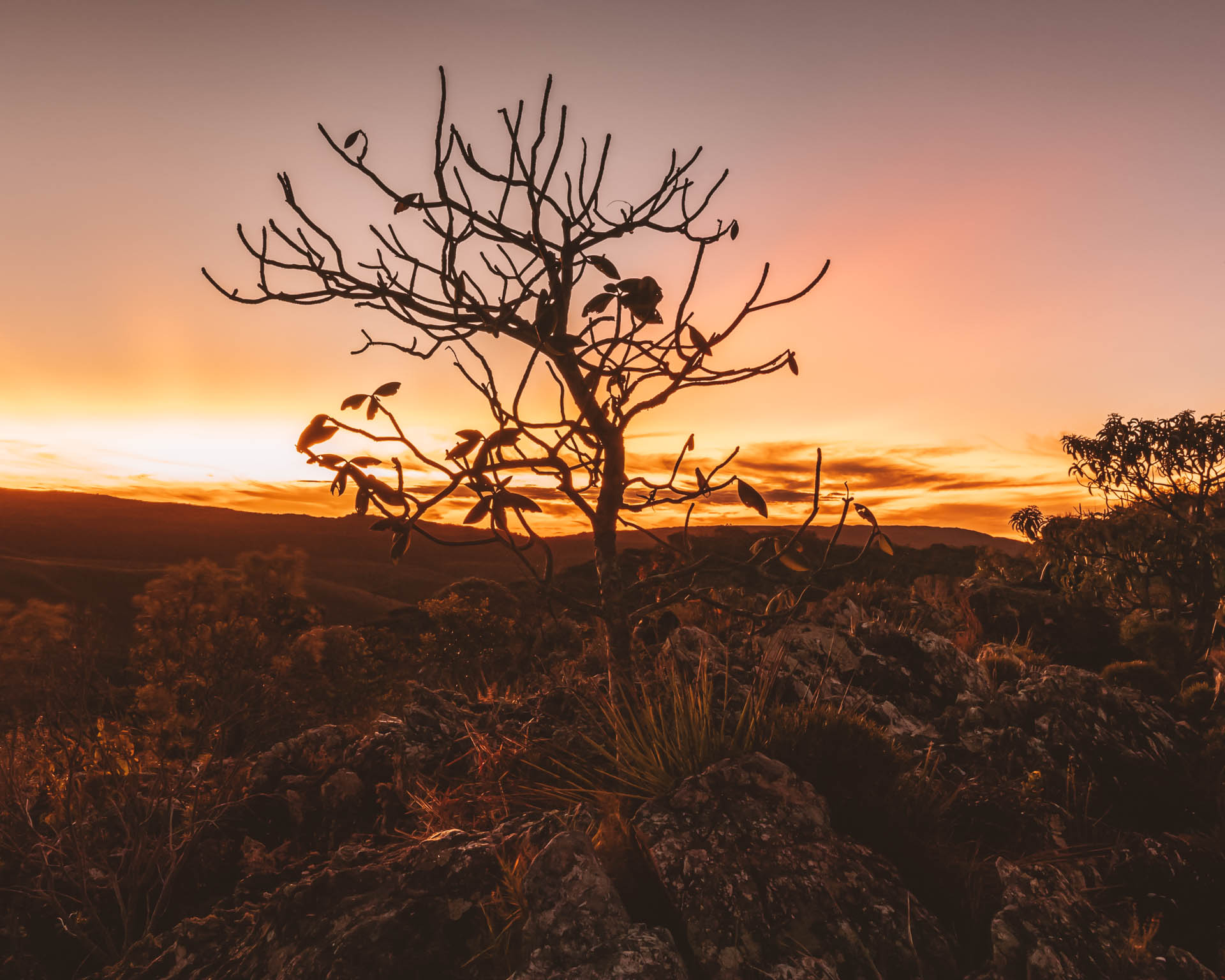Por do sol na Lapinha da Serra