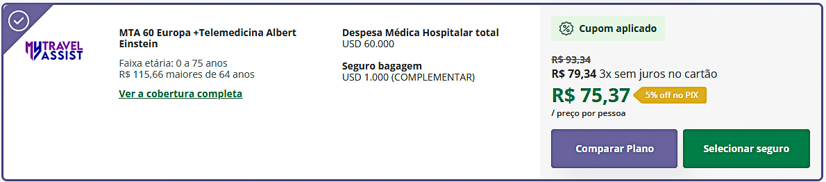 seguro viagem hungria preços