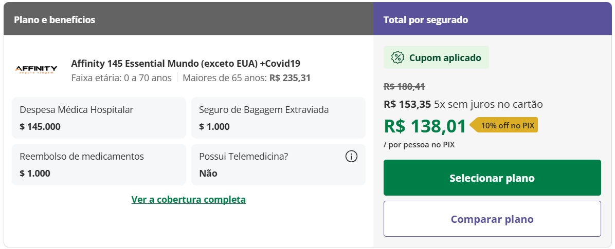 seguro viagem asia affinity