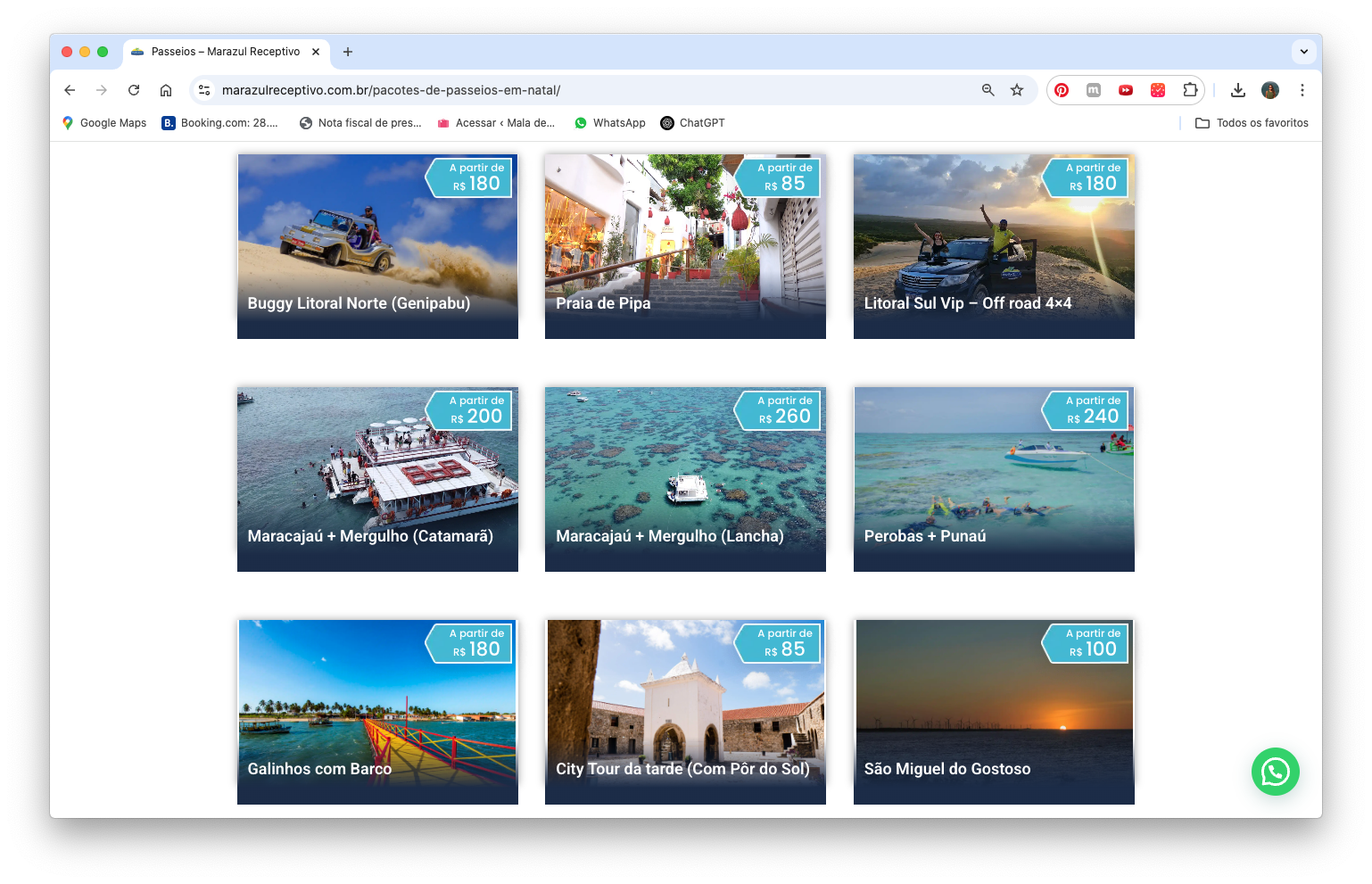 marazul receptivo passeios