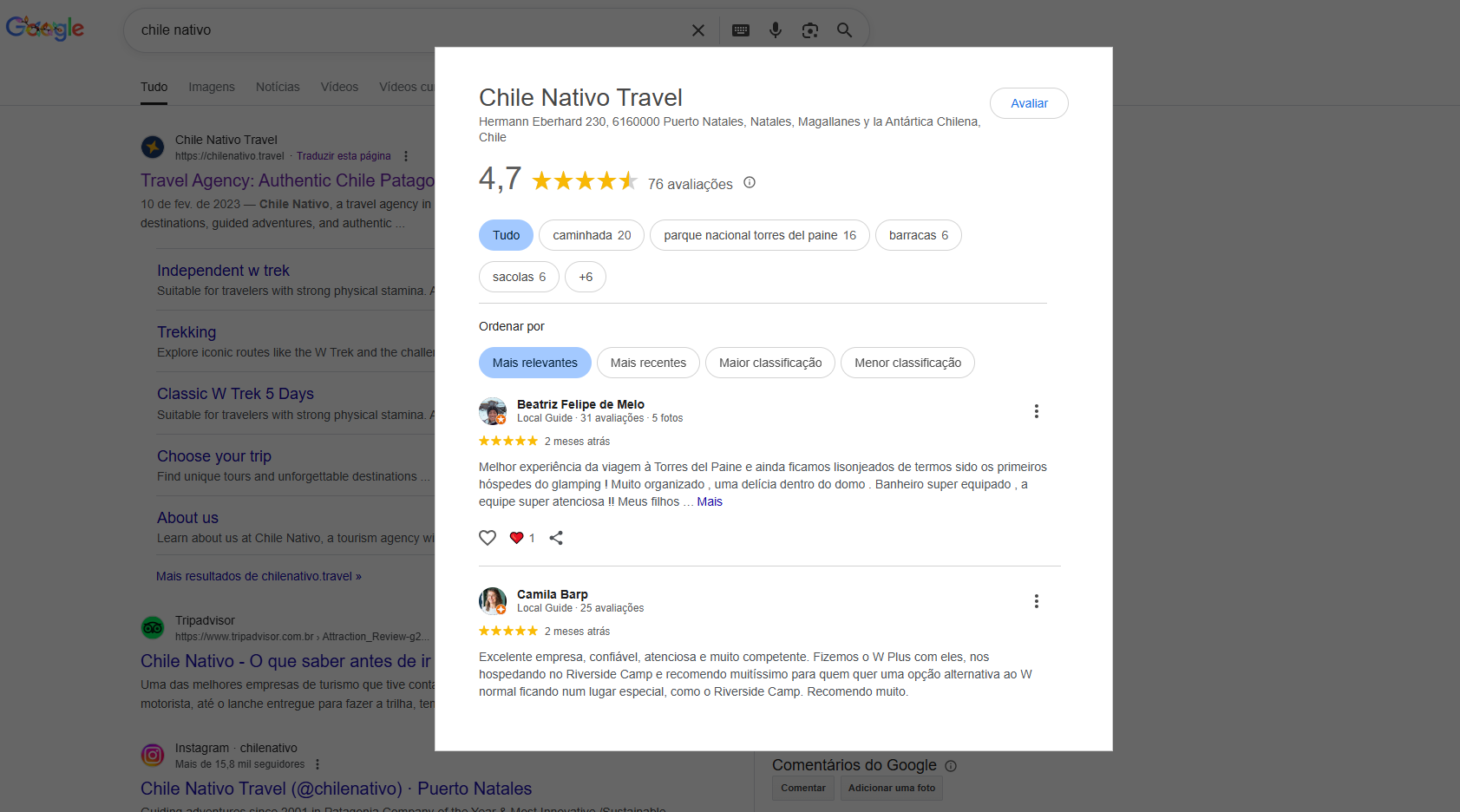 passeios torres del paine saindo de puerto natales